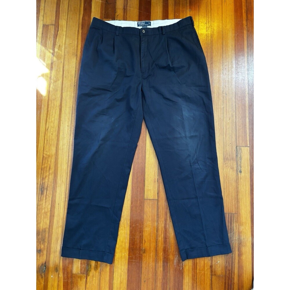 VTG Polo Ralph Lauren Pleated Hammond Pant 90’s Chino Blue Men’s 40/32